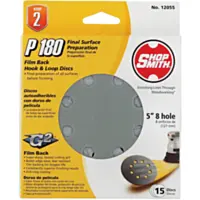 Gator Blade 5 In. 180-Grit 8-Hole Pattern Vented Sanding Disc with Hook & Loop Backing (15-Pack)