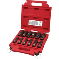 Milwaukee SHOCKWAVE 1/2 In. Drive SAE Deep 6-Point Impact Duty Socket Set (12-Piece)