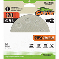 Gator Blade 5 In. 120-Grit 8-Hole Pattern Vented Sanding Disc with Hook & Loop Backing (5-Pack)