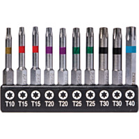 Big Timber 10-Piece 2 In. Star Drive Impact Screwdriver Bit Set, Bulk