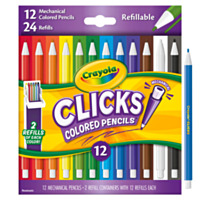 Crayola® CLICKS Mechanical Colored Pencils, 12 count & 24 refills